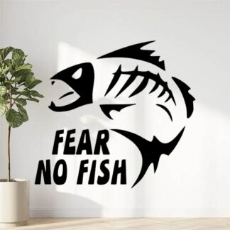 Sticker Autocollant Arête Poisson Fear No Fish pêche P87295