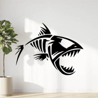 Sticker Autocollant Arête Poisson Piranha pêche P87297