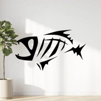 Sticker Autocollant Arête Poisson Piranha pêche P87298