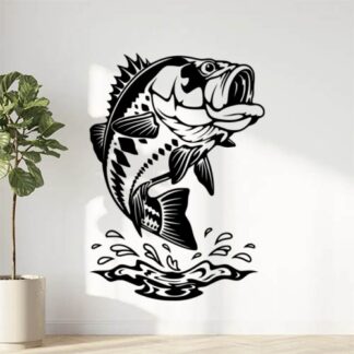 Sticker Autocollant Black-Bass saut pêche P87312