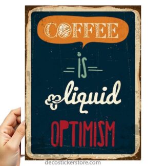 Sticker Autocollant plaque coffee imprime 18x24cm  PL33