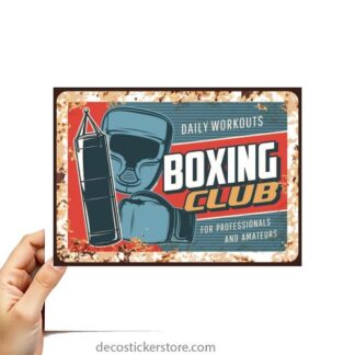 Sticker Autocollant plaque boxe imprime 18x24cm  PL35