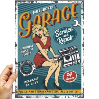 Sticker Autocollant plaque garage imprime 18x24cm  PL40