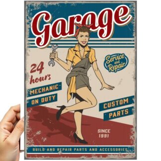Sticker Autocollant plaque garage imprime 18x24cm  PL41