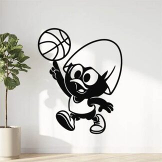 Sticker du personnage Calimero qui joue au basket joyeusement.