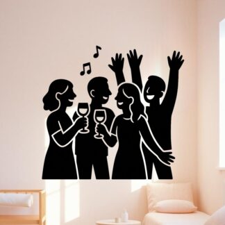 Sticker autocollant Des amis en train de boire du vin et faire la fête décoration decostickerstore - RB3QZO