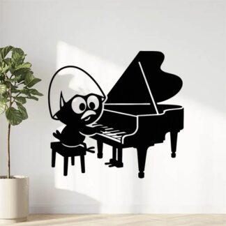 Sticker autocollant Calimero pianiste décoration decostickerstore - RLOCPE
