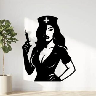 Sticker autocollant Infirmière sexy mystérieuse décoration decostickerstore - 8WRAWL
