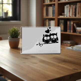 Sticker autocollant MacBook Hiboux Love