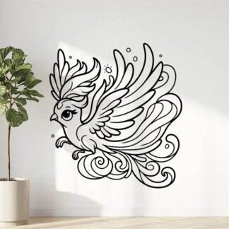 Sticker autocollant animaux phénix oiseau