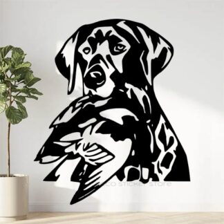 Sticker Autocollant Chasse chien et canard à personnaliser à votre taille