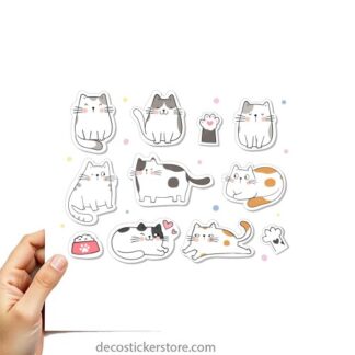 Planche de gommettes adhésives chats mod2