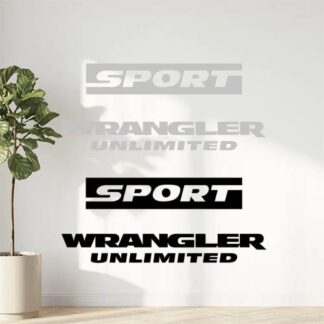 Sticker autocollant jeep wrangler unlimited 4x4 lot de 2