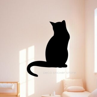 Sticker autocollant  chat ombre assis