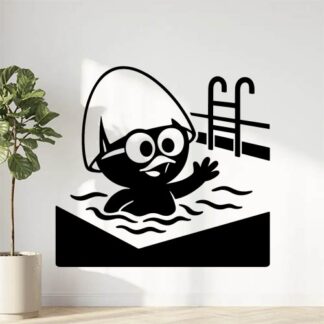 Sticker autocollant Calimero à la piscine décoration decostickerstore - MOY36M