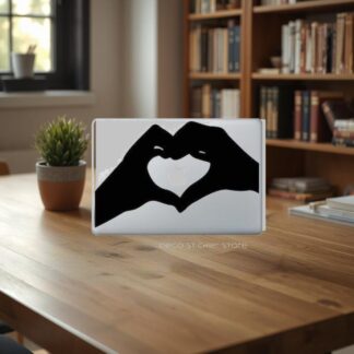 Sticker autocollant MacBook mains en coeur Apple