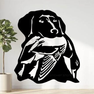 Sticker Autocollant Chasse chien et canard modèle 2 à personnaliser à votre taille