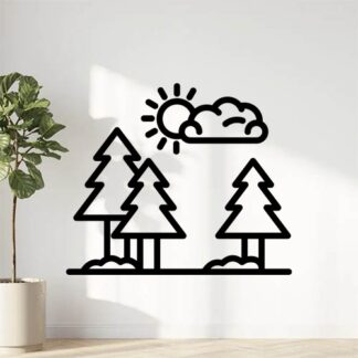 sticker autocollant arbre forêt fleur 10 ULAG2