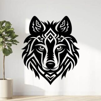 sticker autocollant loup chien animaux tribal 4 W5TWJ