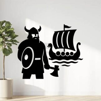 Sticker autocollant Viking et drakkar décoration decostickerstore - WMBOHA