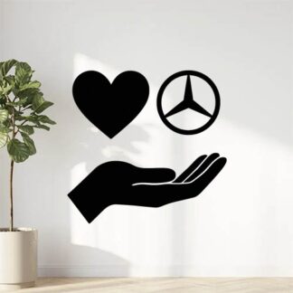 Sticker autocollant j"aime Mercedes décoration decostickerstore - WUFGDT