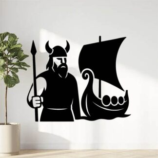 Sticker autocollant Viking avec bateau décoration decostickerstore - WZ1KUO