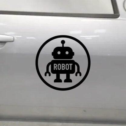 Sticker autocollant מדבקה זהובה כתוביות באנגלית שכתוב רובוט décoration decostickerstore - WZWA37