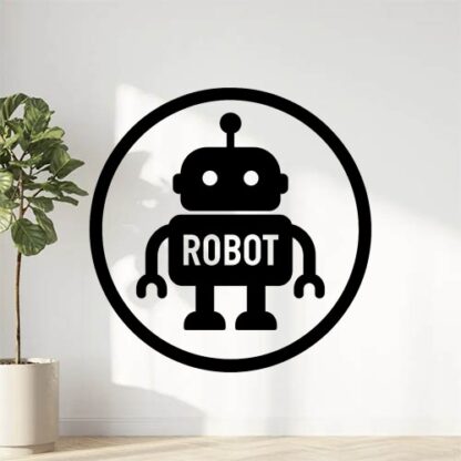 Sticker autocollant מדבקה זהובה כתוביות באנגלית שכתוב רובוט décoration decostickerstore - WZWA37