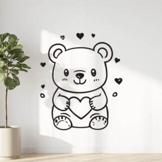 sticker autocollant ours animaux coeur 3 XK4QV