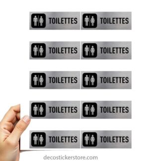 Planche 10 stickers wc signalétique YYAOJ