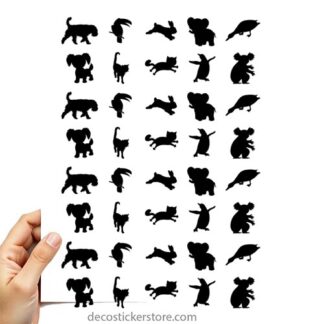 40 gommettes adhésives animaux ZFEM8