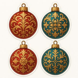 Autocollant Boules de Noël décorées baroques décoration decostickerstore - JE5XAB