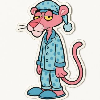 Autocollant La panthère rose en pyjama décoration decostickerstore - 6TUXYB