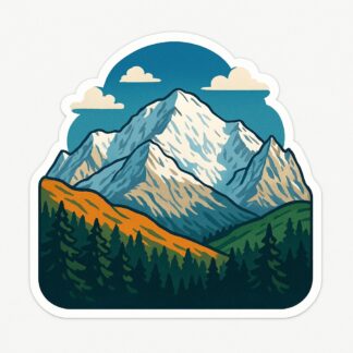 Autocollant Le mont blanc en couleurs décoration decostickerstore - JUGSNQ