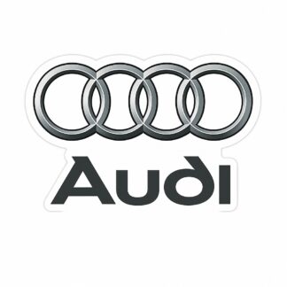 Autocollant Logo Audi gris écrit Audi en bas du logo décoration decostickerstore - JNODX1