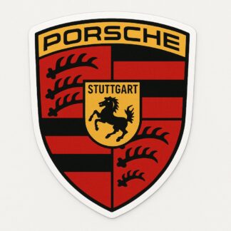 Autocollant Logo Porsche Rouge et Jaune décoration decostickerstore - QKDHPL