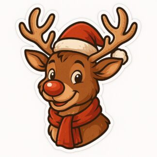 Autocollant Renne de Noël Rodolphe décoration decostickerstore - TWIJ0B