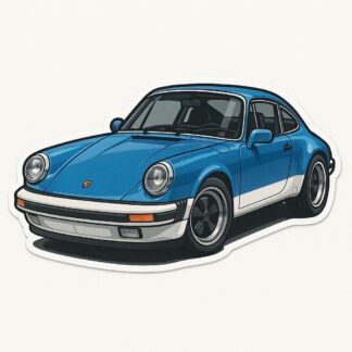 Autocollant Voiture Porsche en Bleu et Blanc décoration decostickerstore - 9Y5UB5