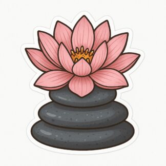 Autocollant Zen galet et fleur de lotus décoration decostickerstore - MUXNF3