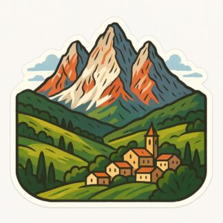 Autocollant montagnes italiennes décoration decostickerstore - DLAZXO