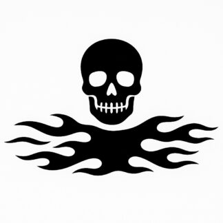 Sticker autocollant Bande flamme horizontale avec tête de mort décoration decostickerstore - 9XECJJ