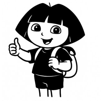 Sticker autocollant Dora exploratrice avec sac à dos fait le signe super décoration decostickerstore - OF7CMN