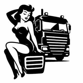 Sticker autocollant Pin-up daf camion décoration decostickerstore - WHJ0BZ