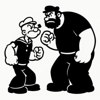 Sticker autocollant Popeye et Brutus décoration decostickerstore - JJDG0D