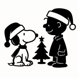 Sticker autocollant Snoopy et Charly Noël décoration decostickerstore - TE1MFR