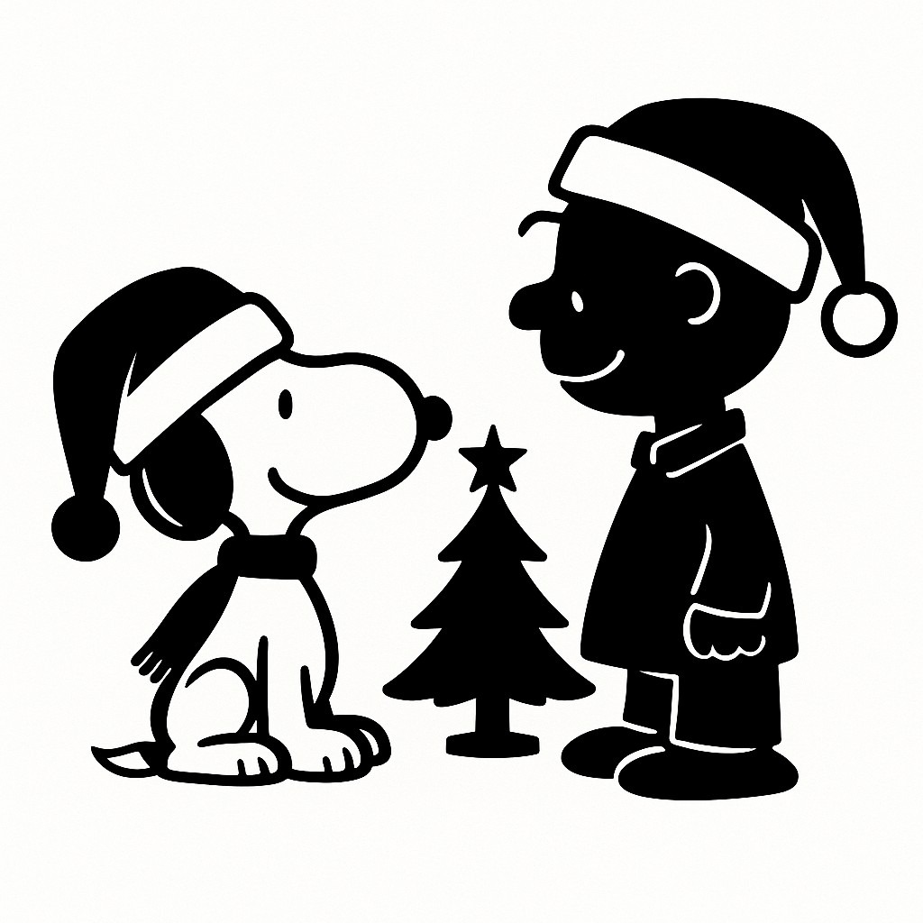Sticker autocollant Snoopy et Charly Noël décoration decostickerstore - TE1MFR