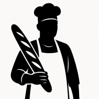 Sticker autocollant Un boulanger avec une baguette de pain dans sa main décoration decostickerstore - Z5PSDX