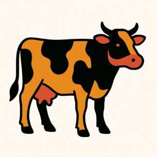 Sticker autocollant Une Vache en couleurs décoration decostickerstore - 3NI5D1
