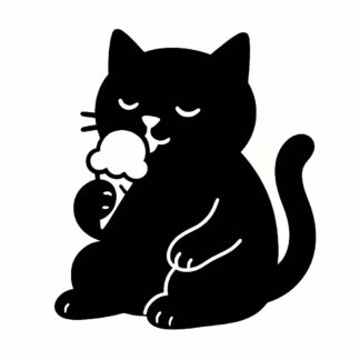 Sticker autocollant chat mangeant une glace décoration decostickerstore - LG49XE