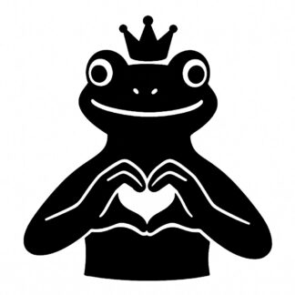 Sticker autocollant princesse grenouille fait cœur avec doigts décoration decostickerstore - ABNZMT